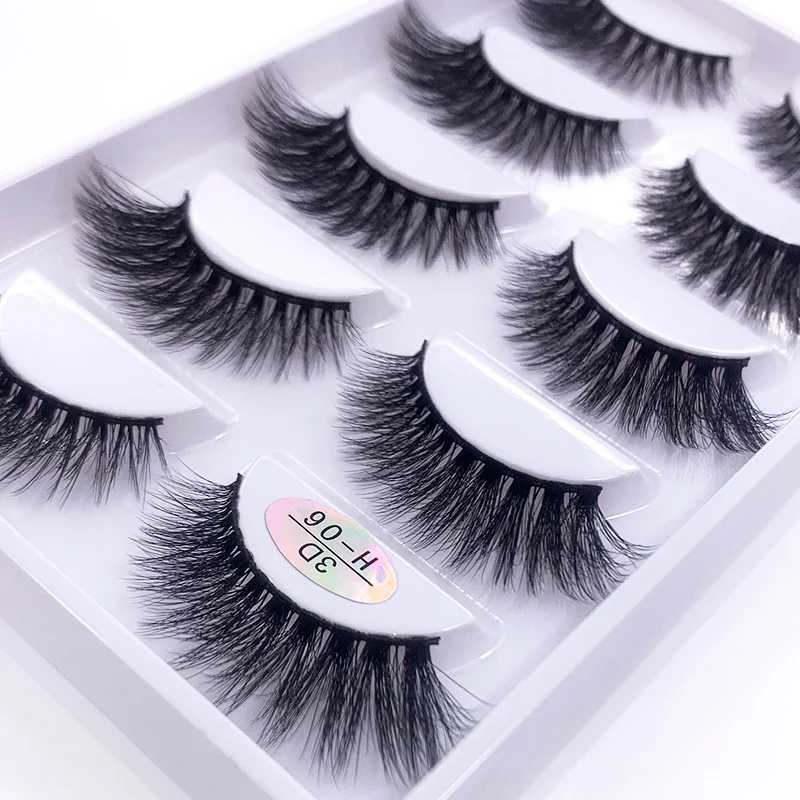 5 pairs Nature False Eyelashes Soft 3D faux Mink Eyelashes Short Curled Natural Eyelashes Hand-made Delicate Lashes makeup tools