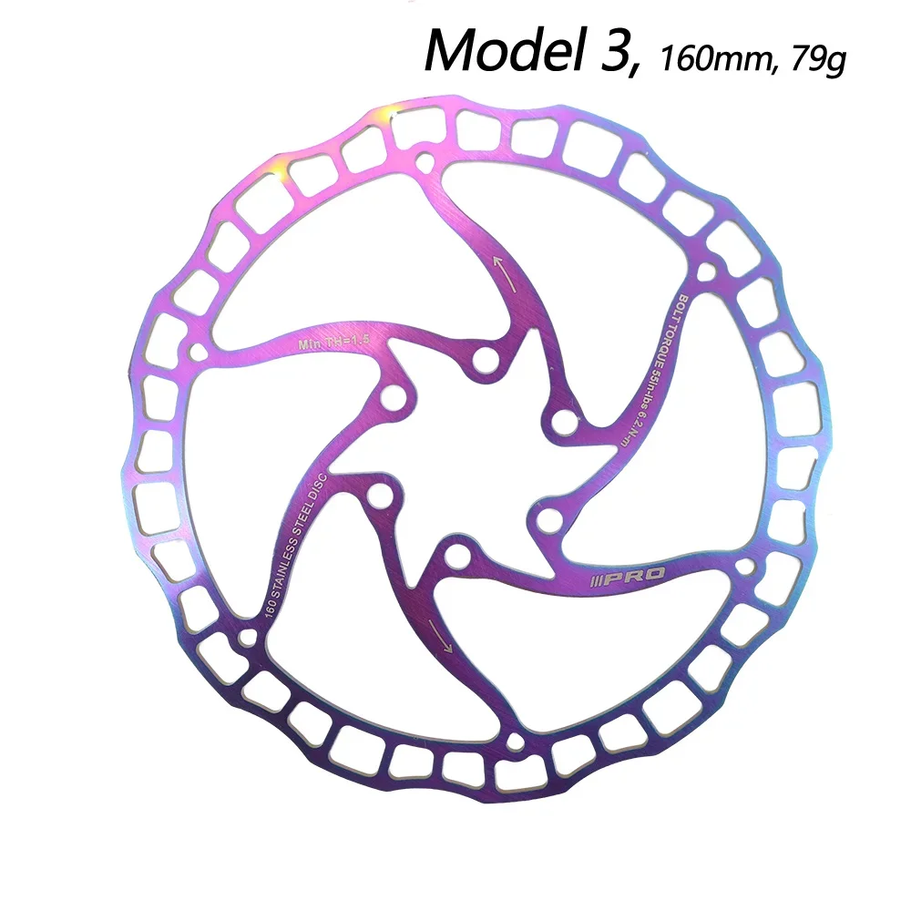 Bike Brake Rotor IIIPRO Oil Slick Balck Red Stainless Steel MTB Road Bike 160 180 203 mm Rainbow Lightweight 6 Bolt G3 Ipro
