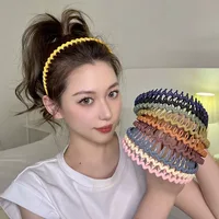 Elegant Solid Color Wave Hairbands For Women Trendy Toothed Non-slip Hair Combs Hair Accessories Girl Face Wash - Image 3
