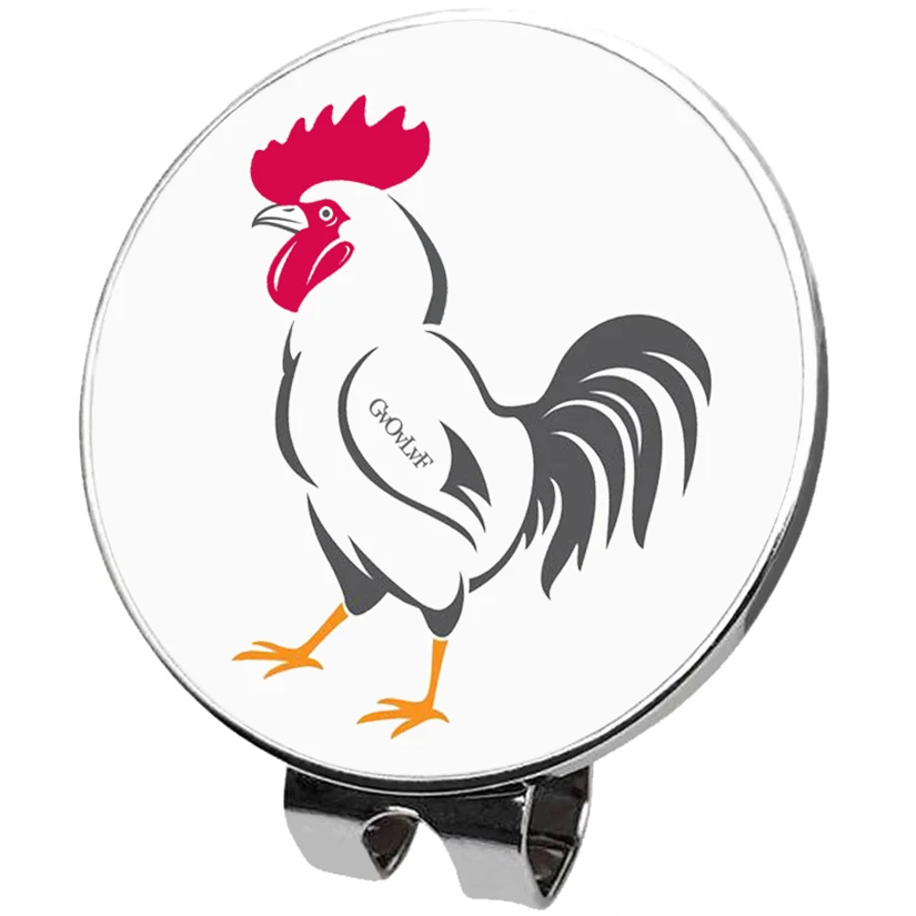 Golf Ball Marker Rooster pattern Golf Marker with Magnetic Hat Clip Novelty Gift Gifts for Lovers Golfer Men Friends golf ball mark