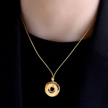 

Titanium steel new fu word gold plated peace clavicle chain high version gold necklace women light luxury gifts