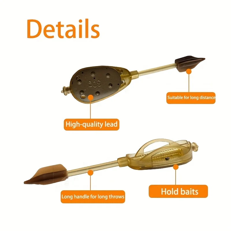 1pc/2pcs/4pcs 잉어 낚시 피더, 긴 캐스트 피더에 적합한 긴 핸들, 30g/40g/50g/60g 빠른 리드 변경 장치