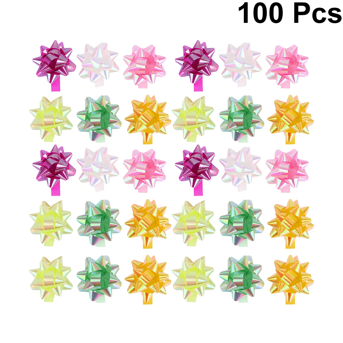 

50/70/100pc Box Pull Flower PVC Star Lace Ribbon Christmas New Year Wedding Birthday Wrapping Gift Box Decorations Mixed Color