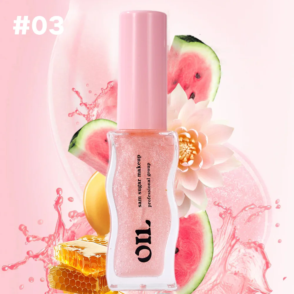 6 Colors 8ml Honey Infused Hydrating Lip Oil Long Lasting Liquid Lip Gloss Moisturizing Temperature Makeup Cosmetics lip gloss lip makeup lip glaze lip tint lip oil lip stain lip lacquer