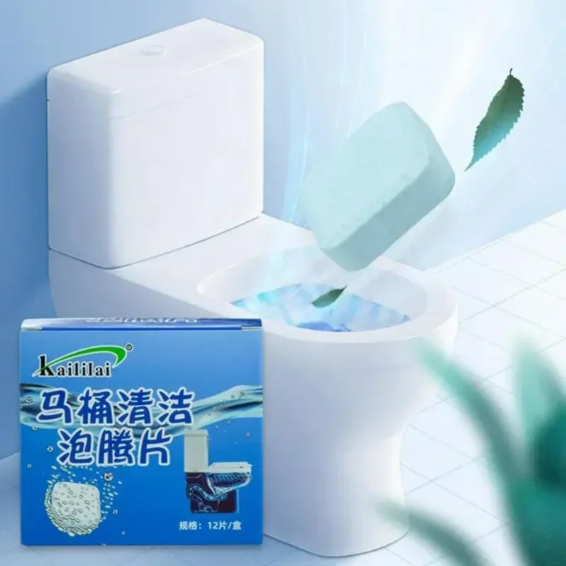 12Pcs Toilet Tablets Automatic Flushing Blue Bubble Toilet Bowl Cleaner Concentrated Cleaning Tablets Long Lasting toilet cleaner,toilet cleaner tablets