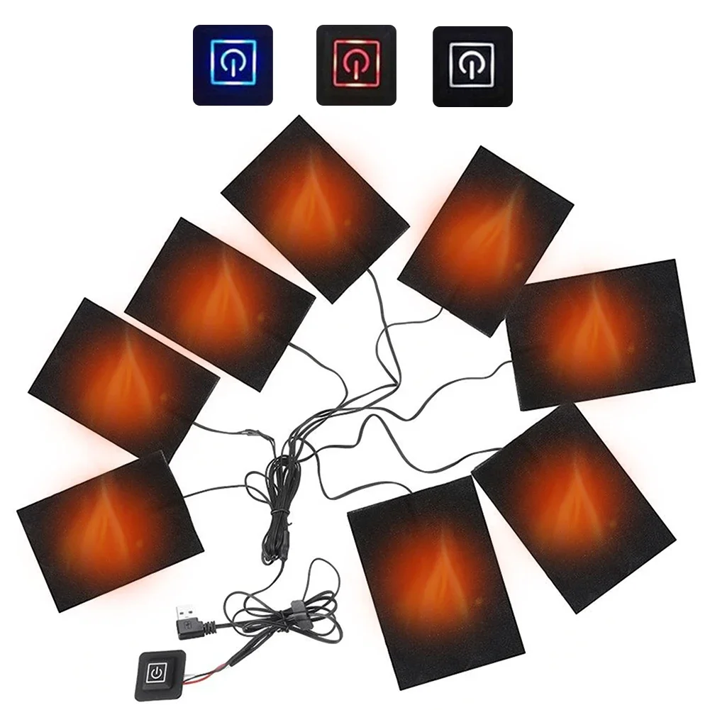 3 레벨 의류 난방 패드 USB 난방 패드 조끼 히터 야외 겨울 캠핑 하이킹 스..
