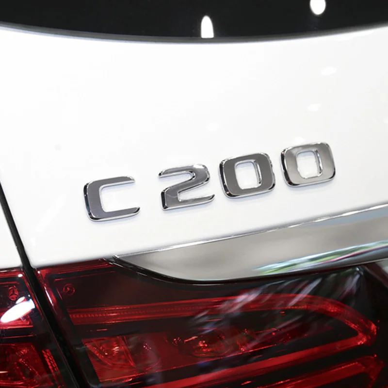 ABS 블랙 3D 크롬 자동차 로고 엠블럼 배지 C200 C300 스티커, 메르세데스 벤츠 C200 C300 W204 W205 W206