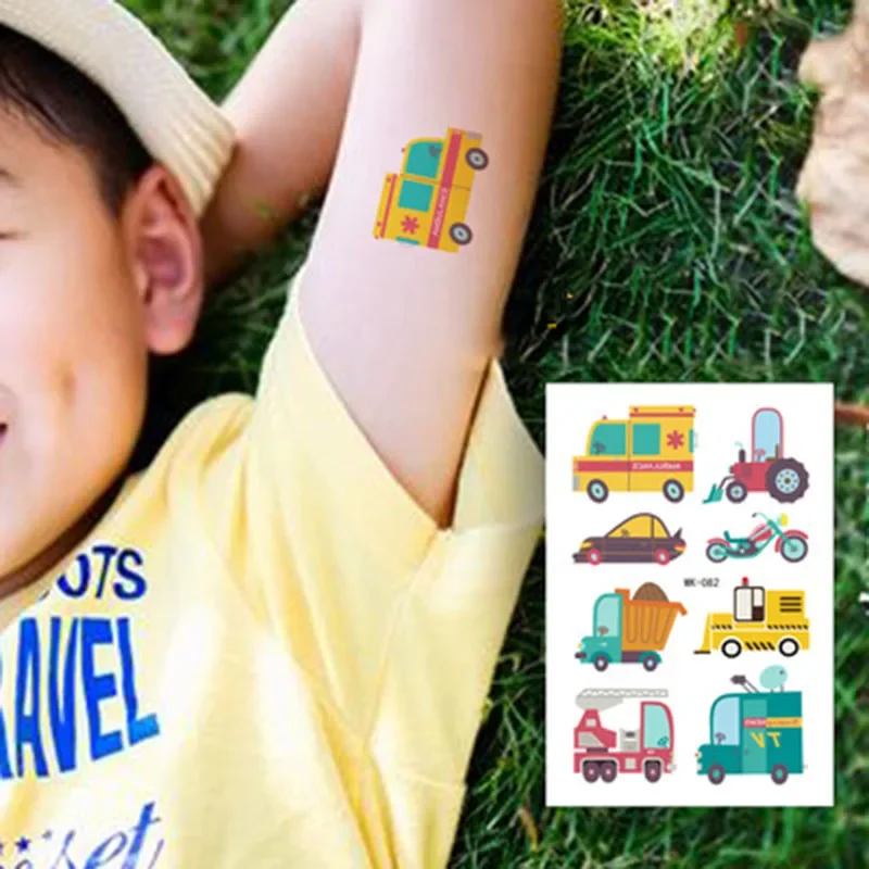

Fake Tattoos Cartoon Car Airplane Temporary Tattoo Sticker Face Cosmetic Body Art For Children 30pcs