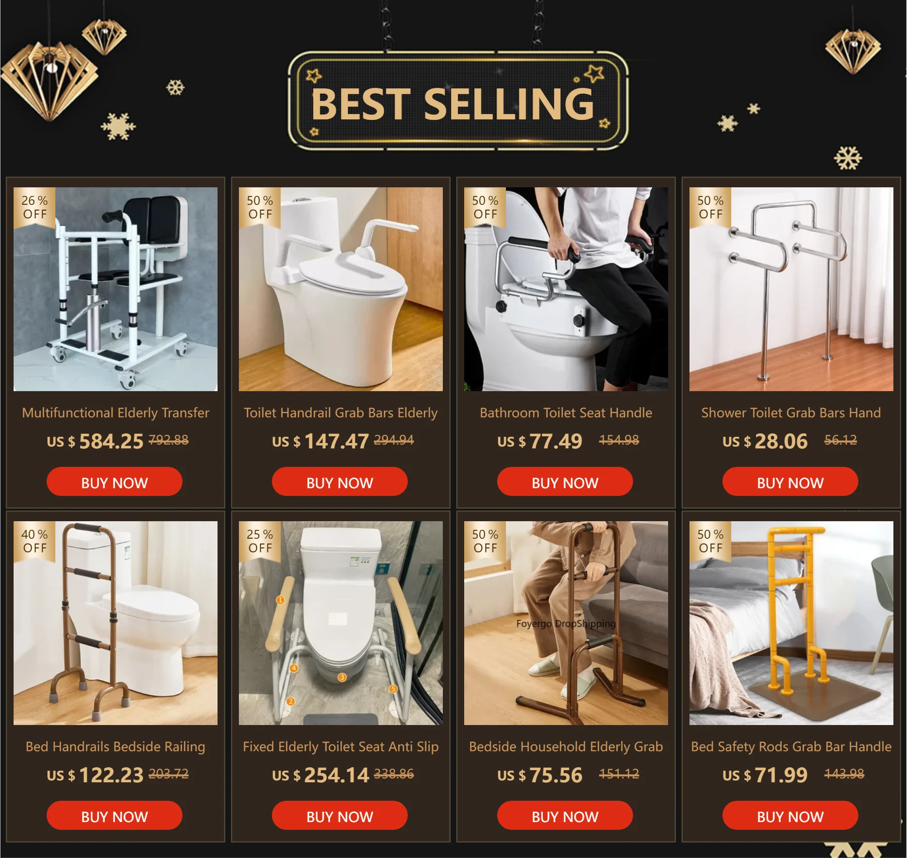 Description Picture 2 of itemSafety Shower Grab Bars Support Handrail Bath Room Hardware Grab Bars Fixed Disabled Accessories Banheiro 안전바 Bathroom Items