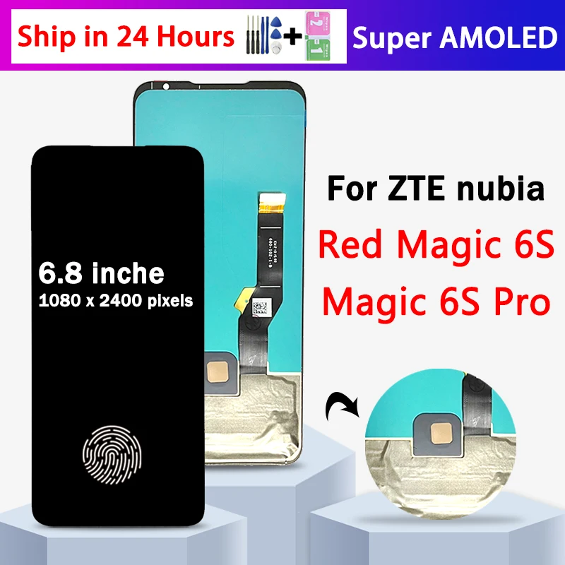 شاشة اصلية 6.8 بوصة AMOLED165 هرتز لـ ZTE nubia Re...