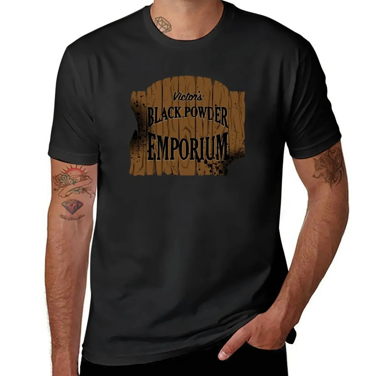 

Victor's Black Powder Emporium T-Shirt tops hippie clothes t shirts for men graphic