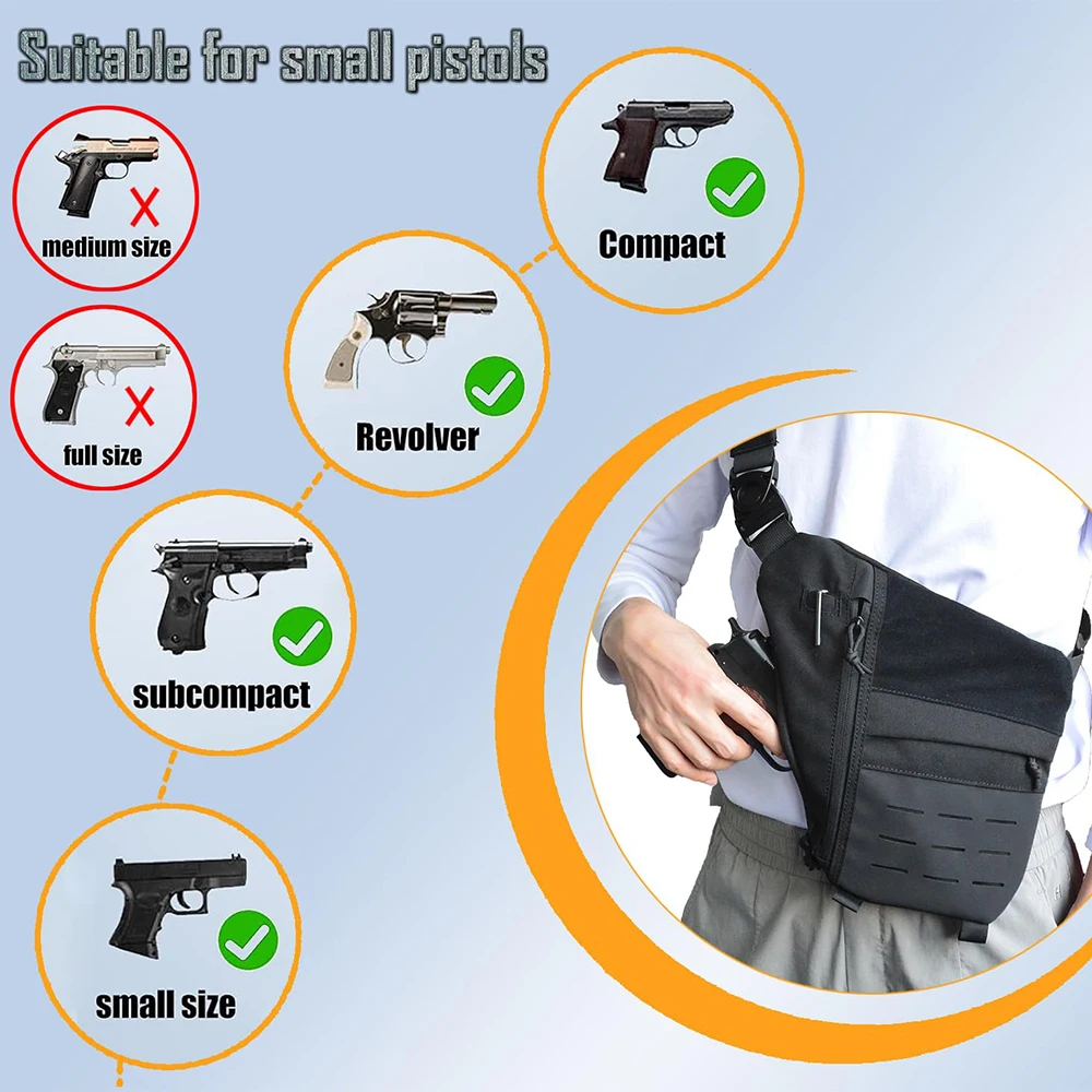 Concealed Carry Sling Bag For Men & Women - CCW Crossbody With Hidden Gun Pocket