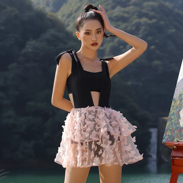 네티즌 여성 스플릿 브라, 홀터넥 스커트, 섹시한 바디 커버, 온천 바캉스 수영복, 여름 신상