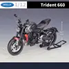WELLY 1:12 2021 Triumph Trident 660 Alloy Racing Motorcycle Model Diecast Metal Street Motorcycle Model Simulation Kids Toy Gift 4