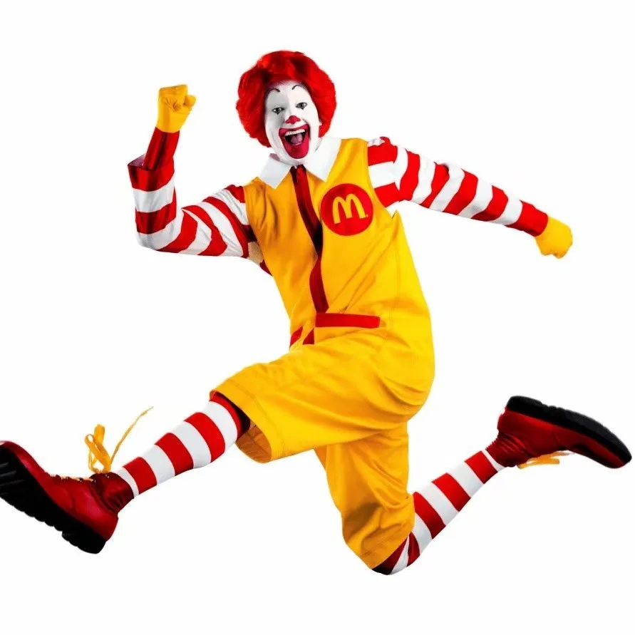 

Classic Clown Characterr Halloween Costume 2024 New Ronald McDonald Cos Clothing Masquerade Stage Performance Cosplay Costume