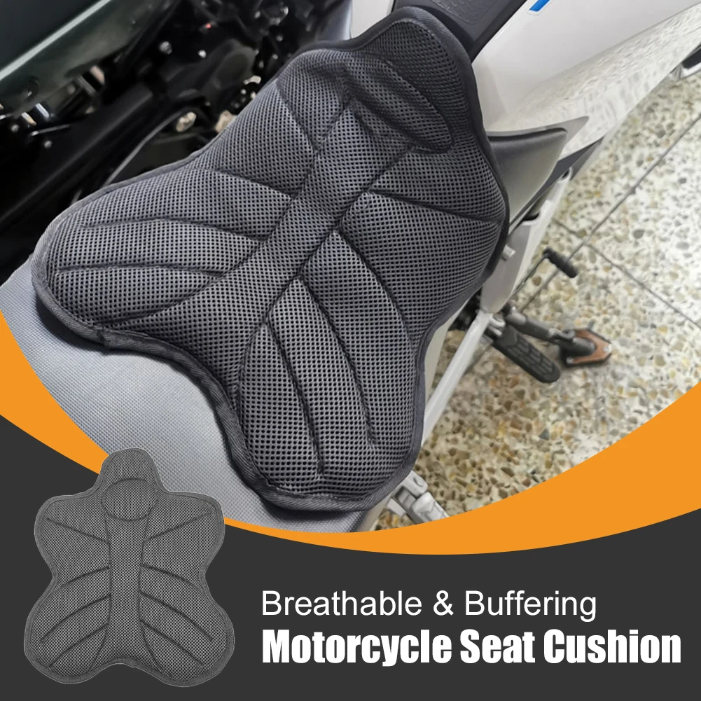 

Four Season Motorcycle Seat Cushion Breathable Heat Insulation Air Pad Cover Anti Slip Sunscreen Gel Seat Cover Shock Absorption