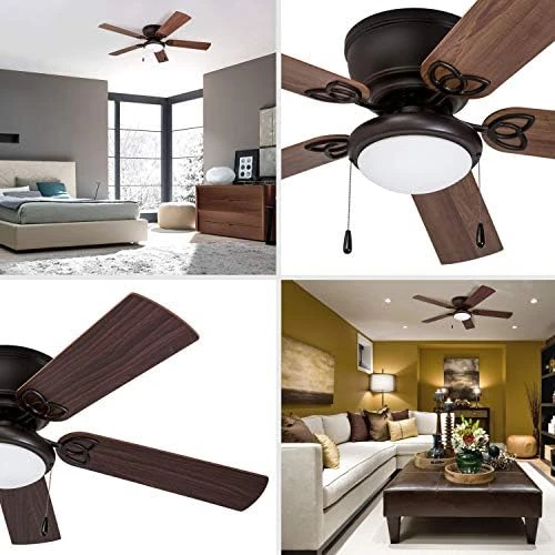 Benton Hugger Ceiling Fan, 52in, Brushed Nickel Portable neck fan Desk fan Stroller fan Air conditioner Portable ac Neck fan Han