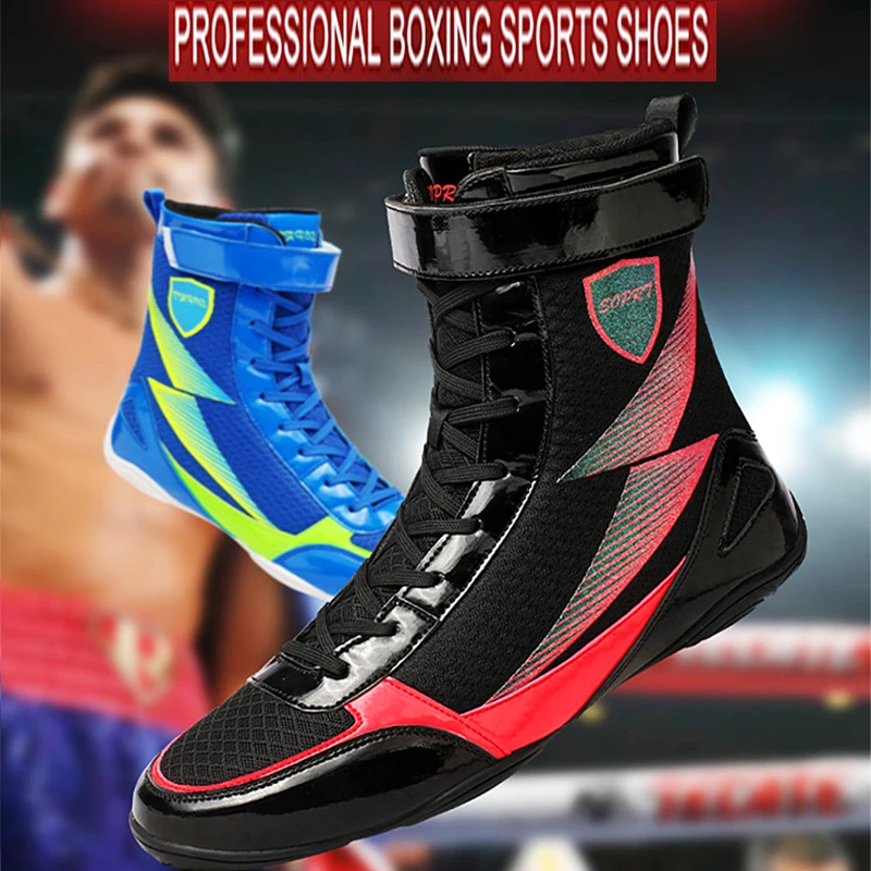 New men's boxing. Wrestling sports shoes, high top foot protection fencing shoes, squat weightlifting breathable and non