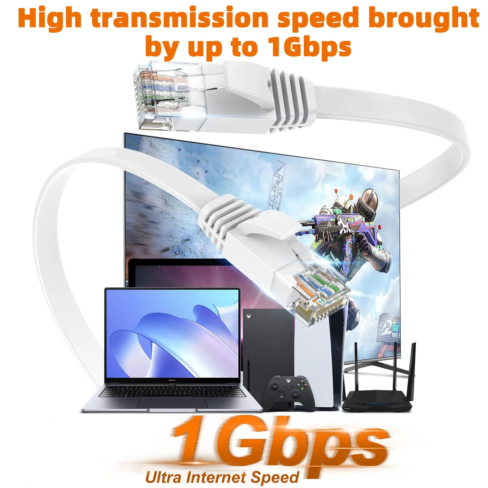 Cat6 이더넷 케이블 플랫 LAN 네트워크 코드 1000Mbps RJ45 인터넷 케이블 라우터 PC 노트북 PS5용 0.1m 0.2m 0.3m 10m CAT6 케이블