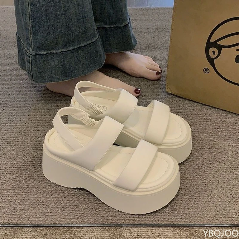 Sandals For Women's Summer New Style Simple Fashionable Short And Thick Soled Sponge Cake Beach Shoes 2026_voghion.com