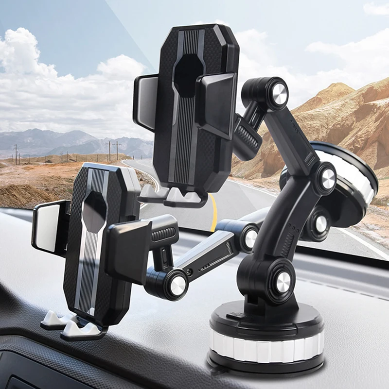 Car Phone Holder Universal Large Truck Extended Suction Cup Type Fixed Shockproof Mobile Phone Stand GPS Navigation Sucker
