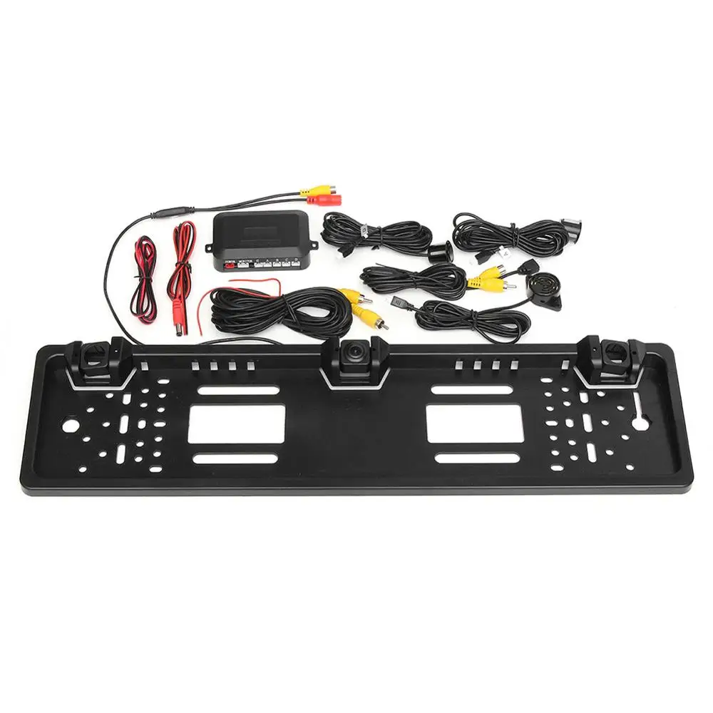 

Car License Plate Frame Europe Frame Rearview Camera Car Number Plate License Holder Reversing Radar Detector