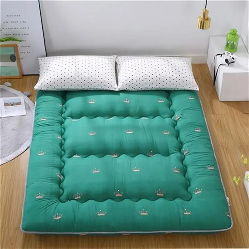  XHHBS Colchón de suelo japonés grueso, colchoneta plegable para  dormir, colchón de futón de tatami, cuna acolchada, cama enrollable,  dormitorio de invitados y campamento (color verde, tamaño: matrimonial) :  Hogar y