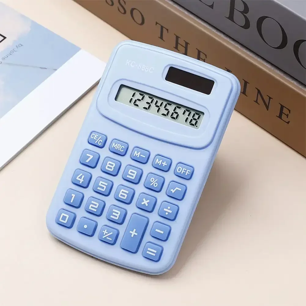 Small Solar Calculator Portable Calculator Cute 8 Digits LCD Electronic Home Office Calculator for Kid Primary School Calculator - 2