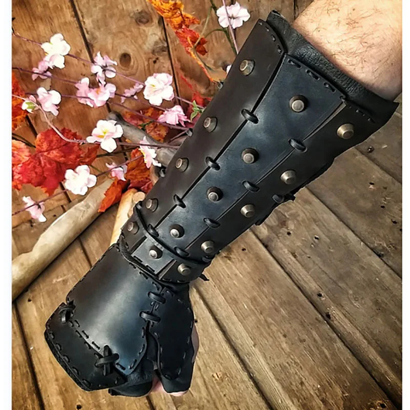 Medieval Samurai Leather Armor  Leather Bracer Armor Medieval - Long  Cosplay Costume - Aliexpress