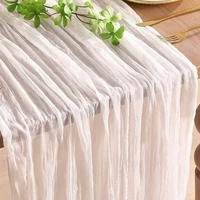 Semi-Sheer Gauze Table Runner White Cheesecloth Table Setting Dining  Vintage Wedding Decor Banquets Arches Retro Boho Decor 3