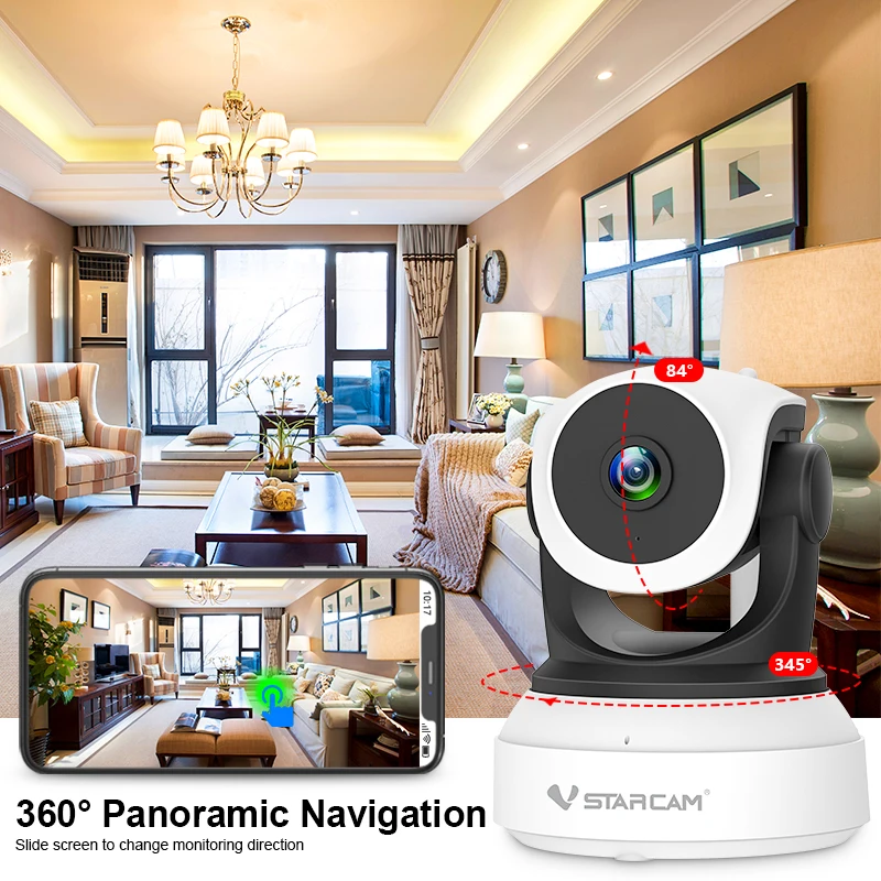 Vstarcam HD 1080P IP Camera Security Camera Wireless Baby Monitor Video Baby Monitor indoor Wireless Wifi Security Cameras Night Vision AI Human Detection Home Security Baby Monitor