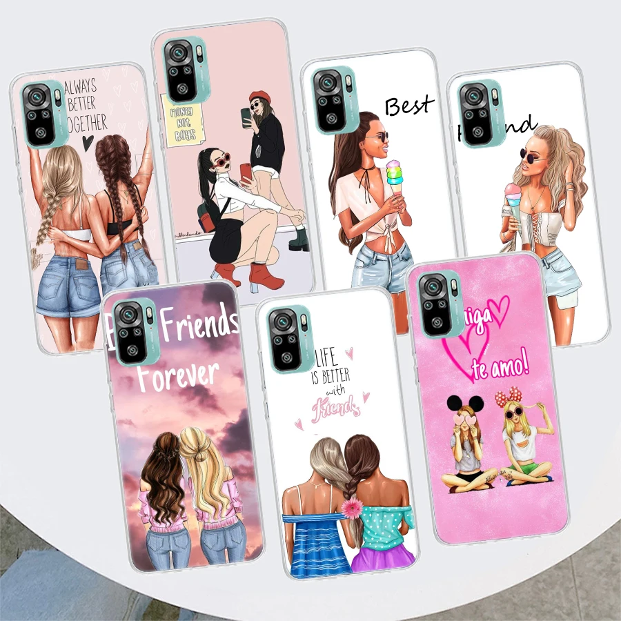 Ragazze Best Friends Forever Bff Custodia Per Telefono Per Xiaomi Redmi Note 12 10 10S 9 9S 9T 8 8T 11T 11S 11E 11 Pro Plus 7 5 5G Coque Cove
