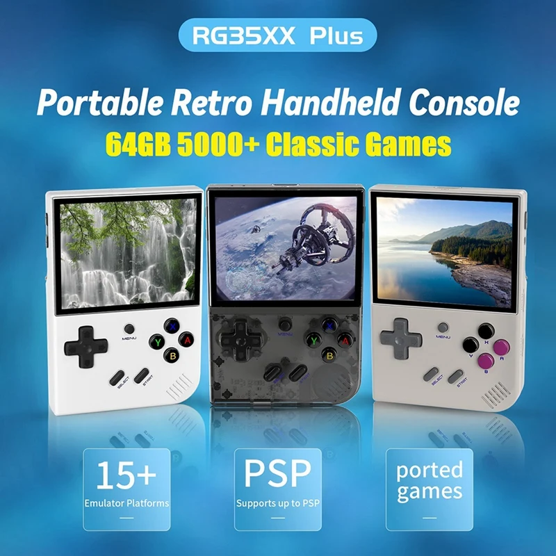 

Консоль игровая RG35XX PLUS ретро, 64 ГБ, 5000 + классических игр, дюйма, IPS