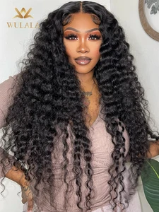 Wulala Deep Wave Lace Front Wig 13x6 Hd Lace Frontal Wig Brazilian 13x4 Curly Human Hair Wigs For Women 4x4 5x5 Pre Plucked Lace