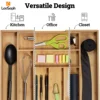 Bamboo Drawer Organizer, Expandable and Adjustable Utensil Drawer Organizer, for Utensils, Cutlery, Silverware, Flatware, Knives 6