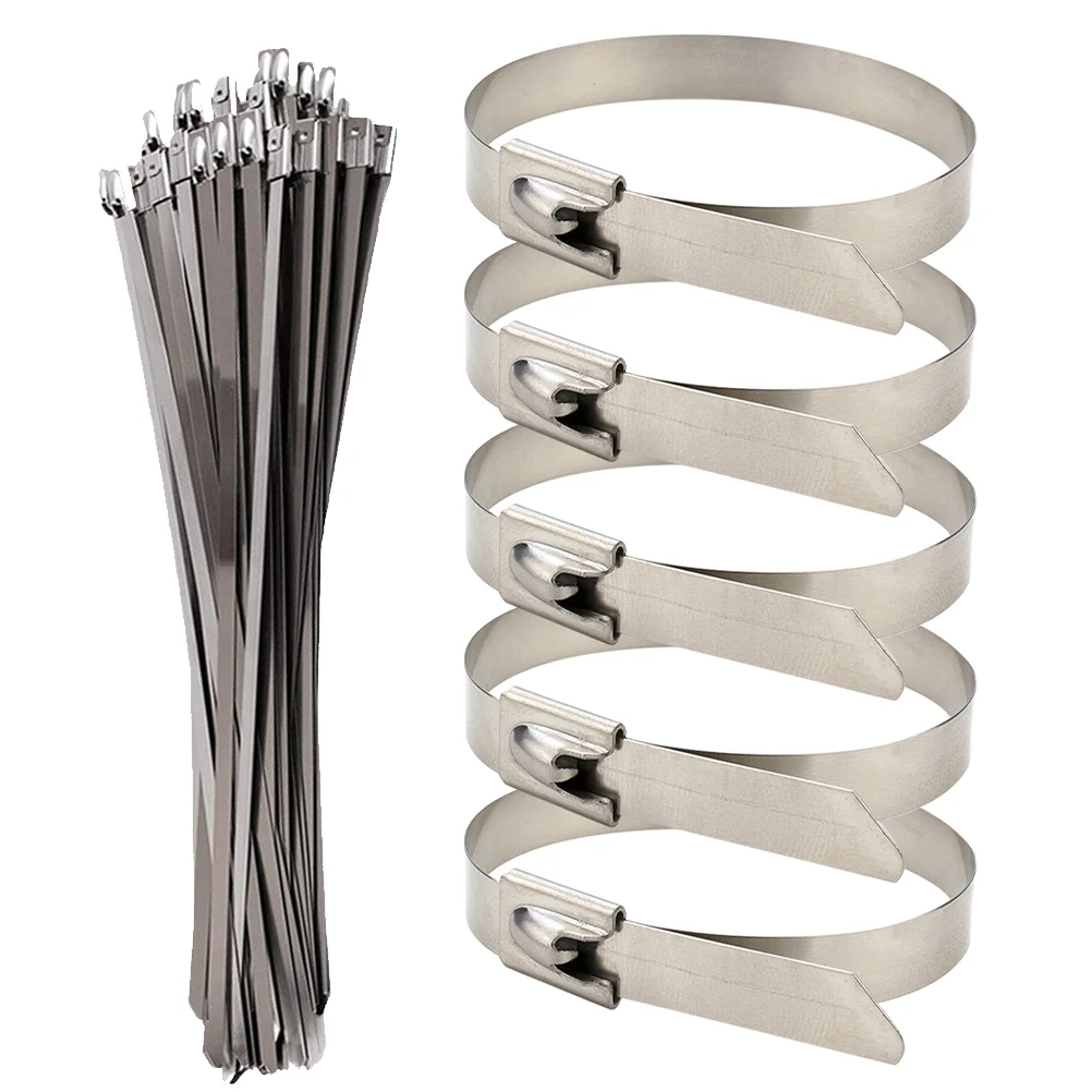 

Metal Zipper Tie Heat-resistant Cable Ties Stainless Steel Data Organizers Straps