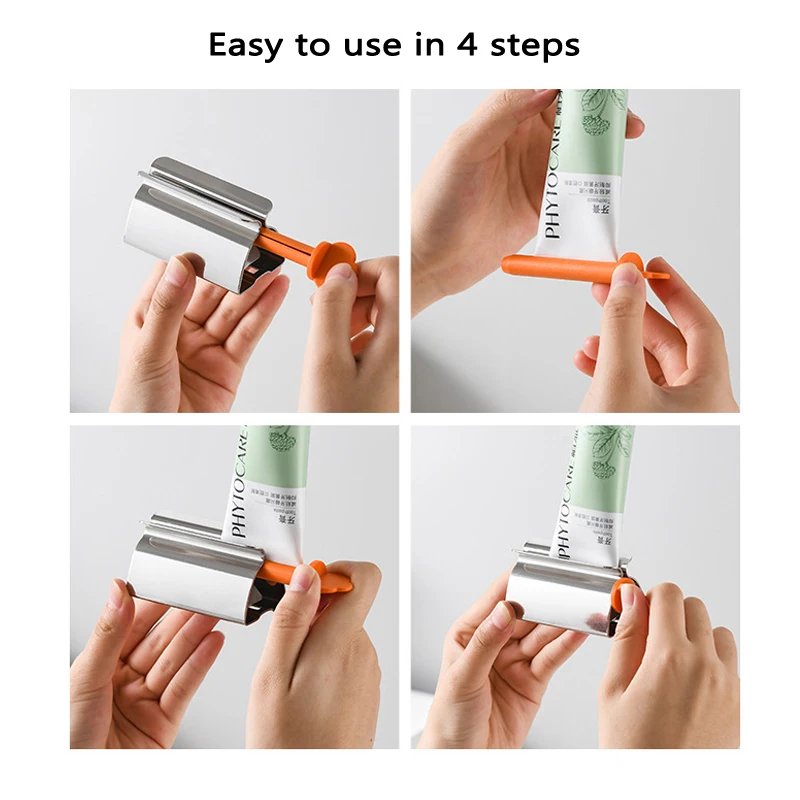 1pc Stainless Steel Wringer Roller Rotate Dispenser for Ointments Cosmetics Bathroom Accessories Toothpaste Squeezer Tube Roller 5