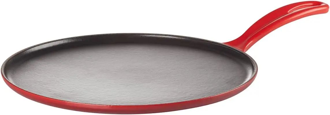 Creuset Enameled Cast Iron Crepe Pan with Rateau and Spatula, 10.75", Cerise 3