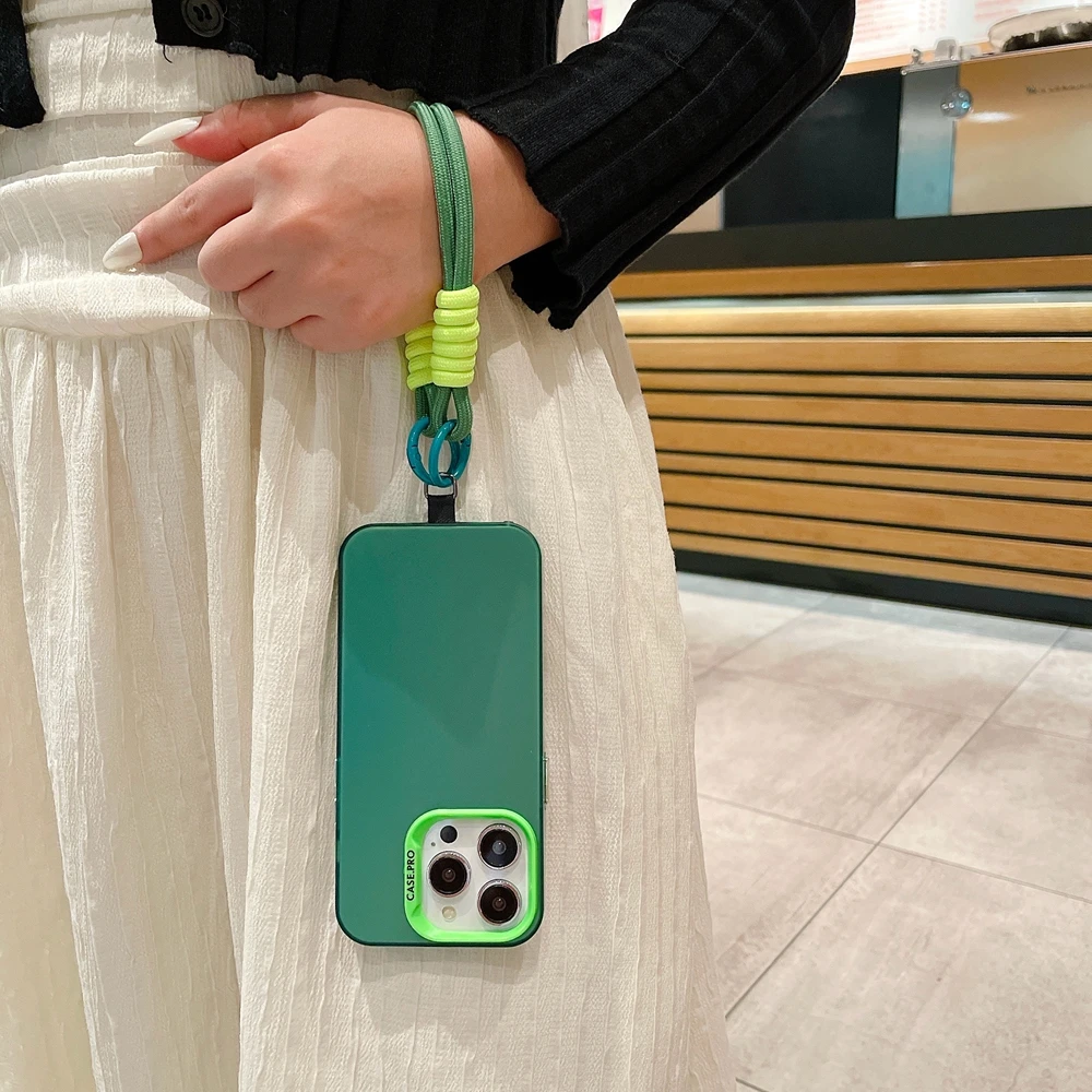 Metallic Aurora Matte Phone Case with Lanyard Attachment