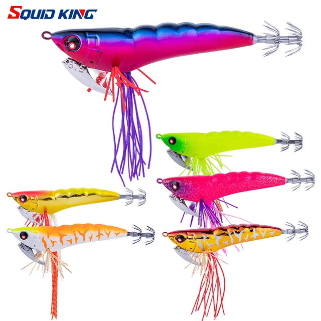 9.2cm/18g Wood Shrimp Jig head squid jig octopus jig octopus lure sea jig  game