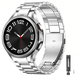 Enhanced Quick Release Stainless Steel Watch Band Strap - 4 Classic 42mm 46mm (Silvery)
