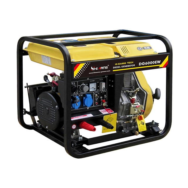 1.8KW 220V Single-Phase Open Frame Portable Diesel Generator DG6500EW Air-Cooled 3