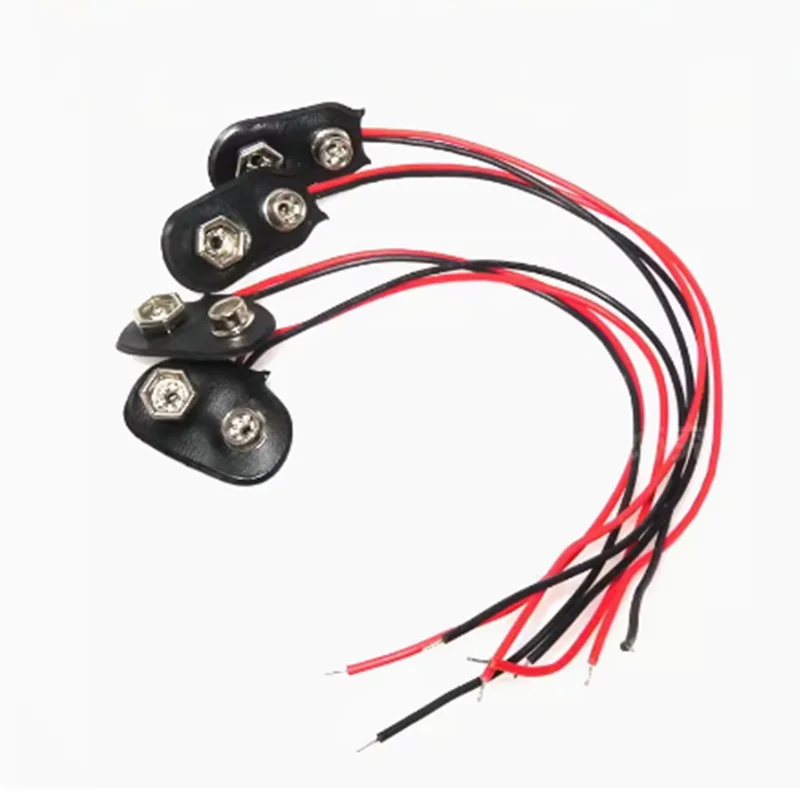 5 ชิ้น 9 โวลต์แบตเตอรี่ Snap Connector คลิปสายไฟผู้ถือความยาว 15 เซนติเมตร 1