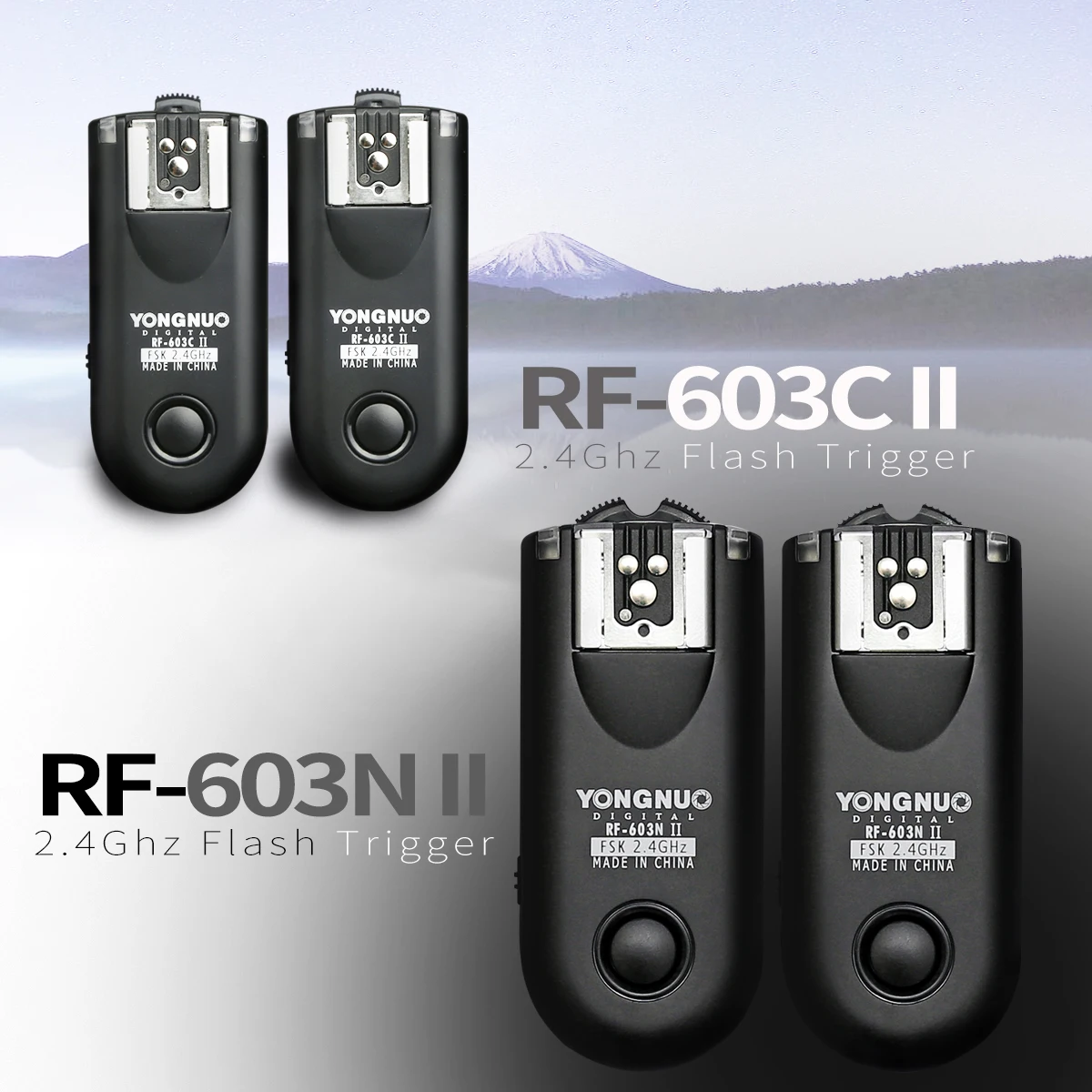 

Беспроводной триггер для вспышки Yongnuo RF-603 II RF 603 II, 2 трансивера для NIKON D7000 или для Canon 5D 7D 100D