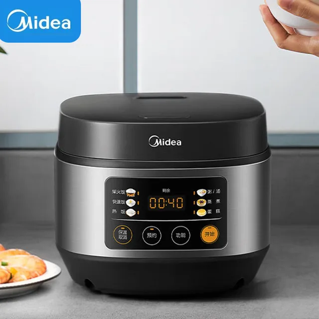 Midea-Cuiseur à riz électrique, 3L, écran de document, bouton, cuiseur multifonctionnel, menu, ménage, marmite pour la cuisine 1