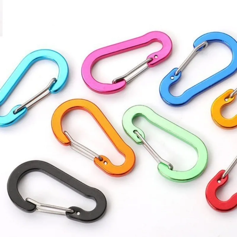 12/24pcs Outdoor Camping Carabiner Clip Aluminum Mountaineering Buckle Multi Tool Keychain Buckle Karabiners Climbing Acessories