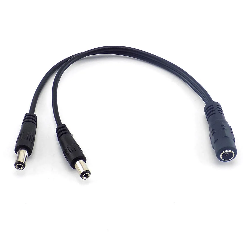 카메라용 DC 전원 공급 장치 연장 케이블, LED 스트립 라이트 L19, 5.5mm * 2.1, DC 12V, 1 암-2 수 방향 커넥터, 스플리터 플러그