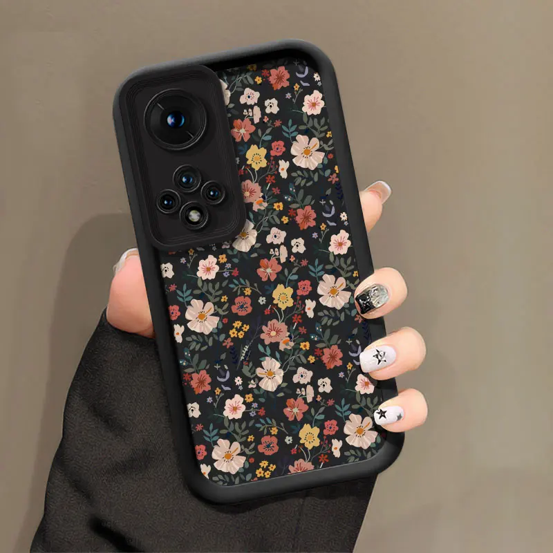 Romantic Flowers Pattern Shockproof Silicone Phone Case