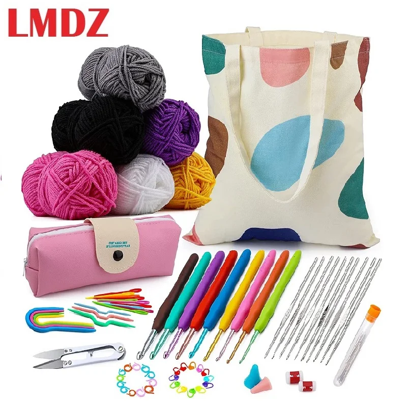 

LMDZ 85 Piece Crochet Kit Beginner Crocheting Kit with Yarn Set Includes Complete Accessories-Perfect for Adults and Children
