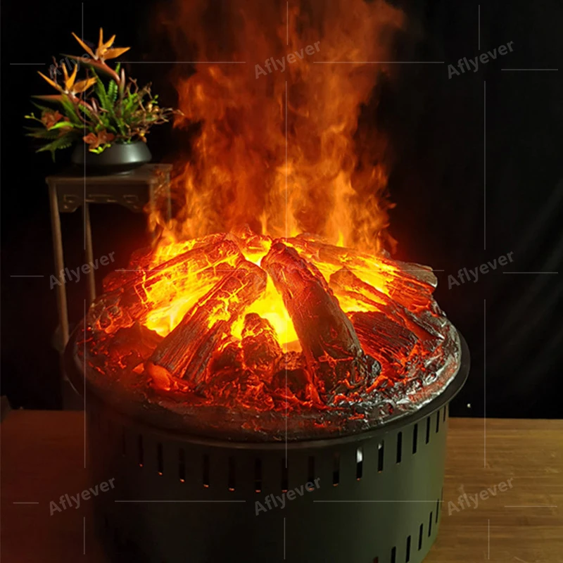 Home electronic fireplace core simulation bonfire basin false flame countryside LED decoration steam atomization fireplace